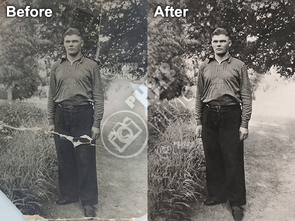 Photo restoration base level monochrome