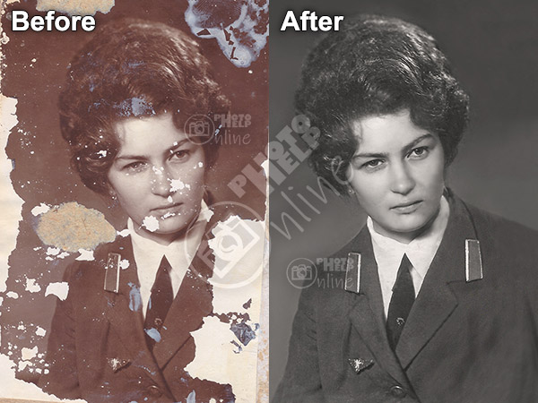 Photo restoration hard level monochrome