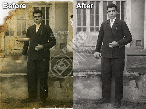 Photo restoration hard level monochrome